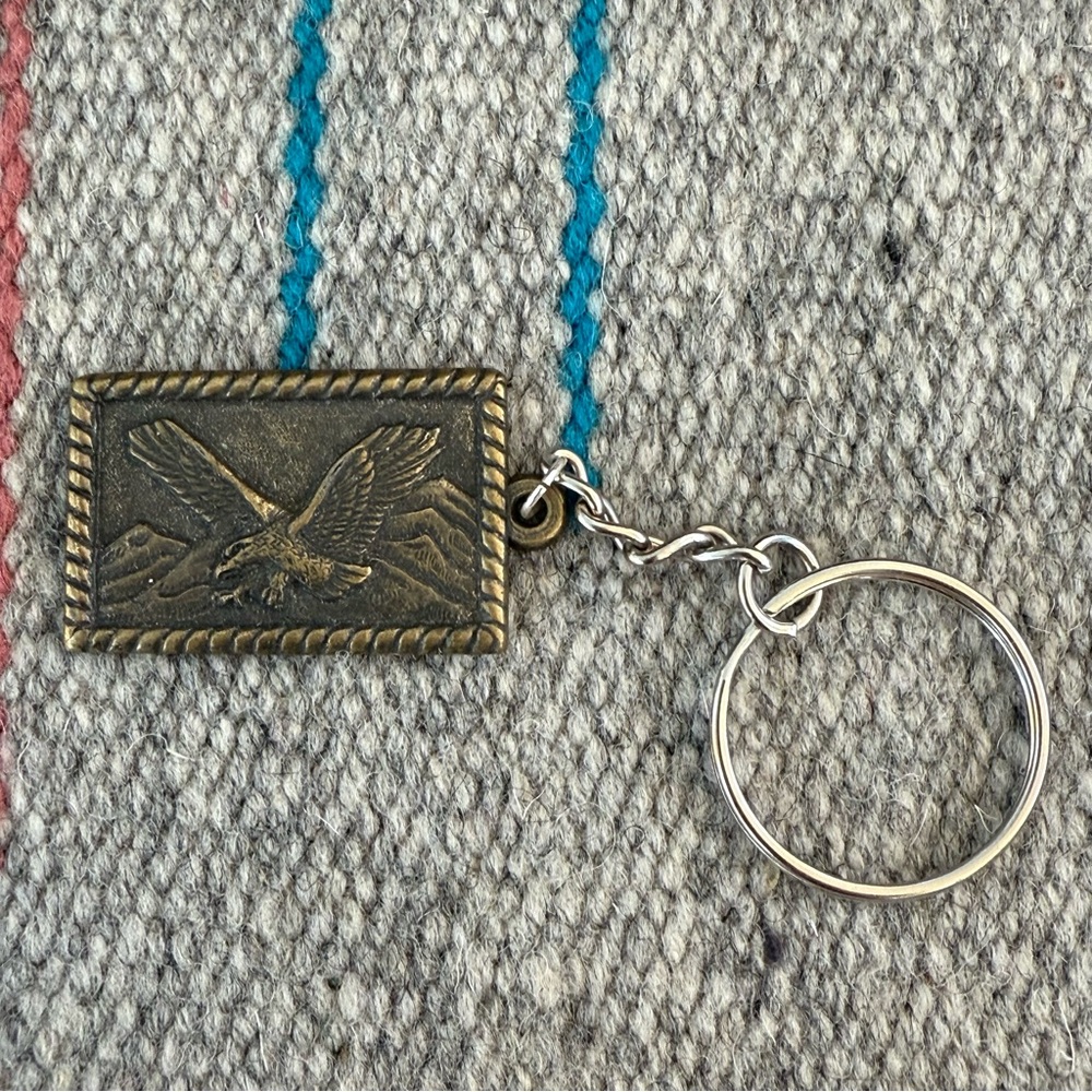 Vintage Bronze Eagle Keychain